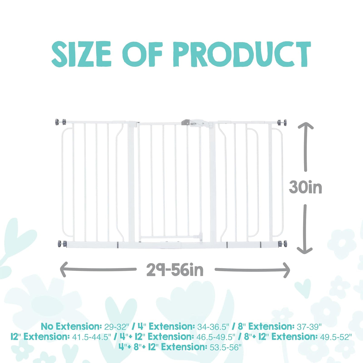 Regalo Extra WideSpan baranda de seguridad extra larga con puerta para caminar a través de ella, blanca