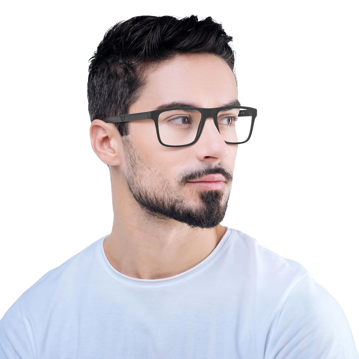 Emporio Armani Ea4115 - Marcos para anteojos graduadas para hombre con dos clips intercambiables rectangulares