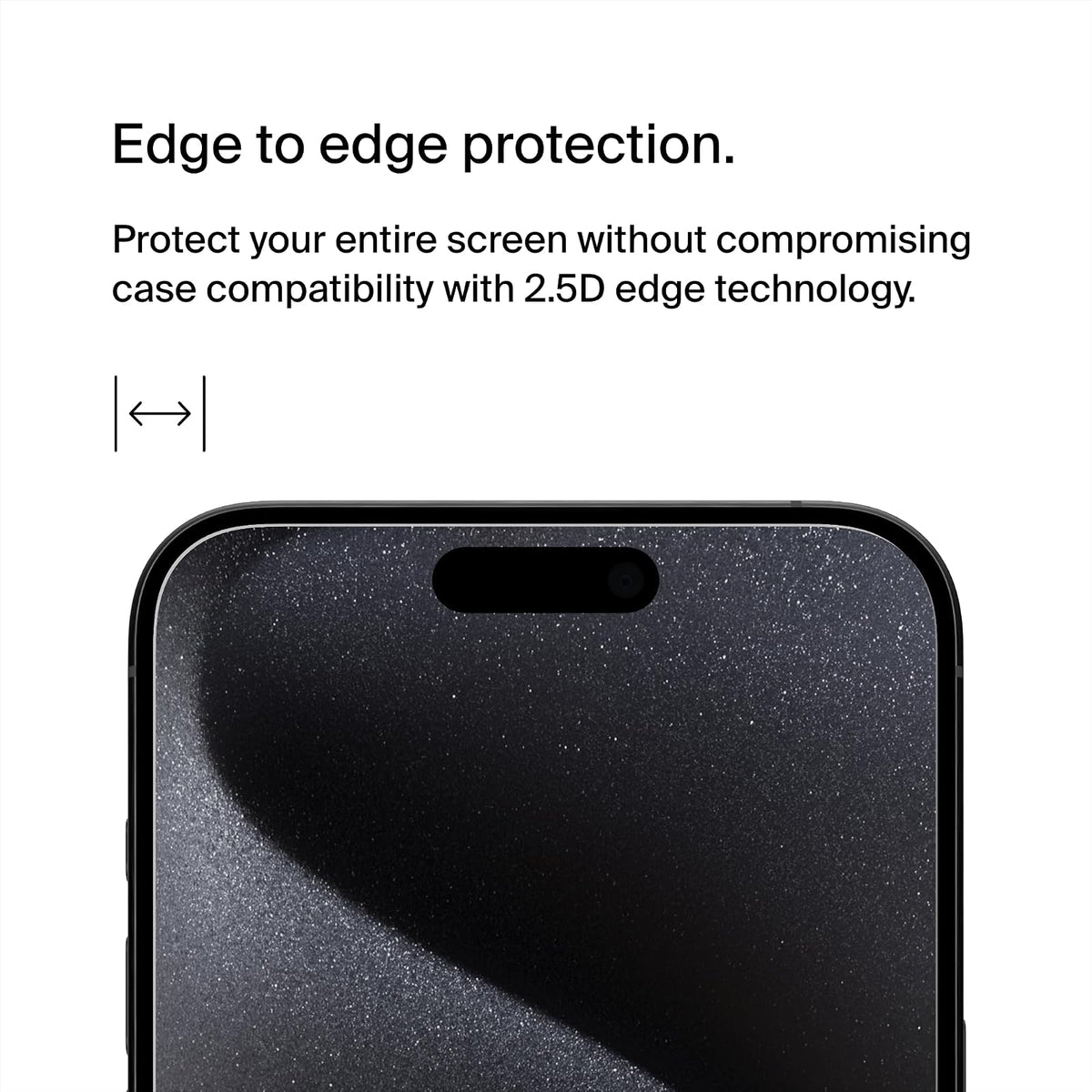 Belkin ScreenForce Protector de visualización tratado de vidrio templado para iPhone 15 Pro Max, delgado y resistente a los arañazos, incluye bandeja de alineación fácil para aplicación sin burbujas