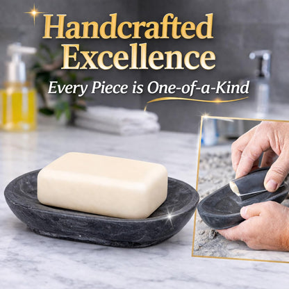 Creative Home - Juego de baño con Piedra de mármol de carbón, Plato para jabón en Barra, Carbón, 5-5/8" W x 3-3/4" L, 1