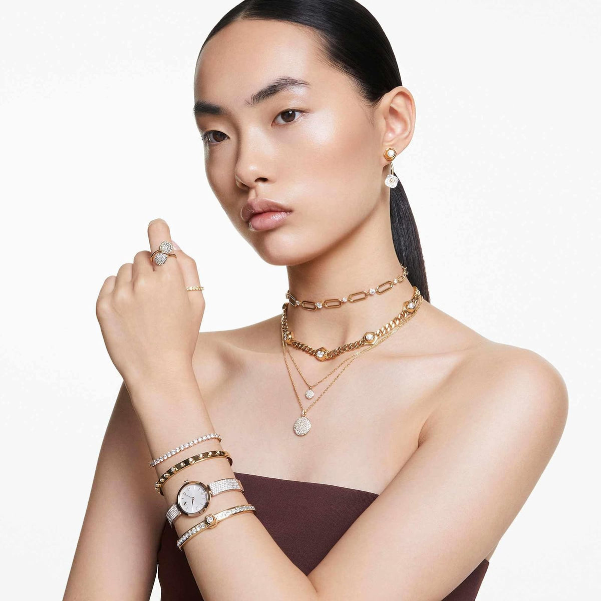 Swarovski Ginger Halskette, Damenkette mit Blauen Kristallen