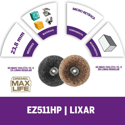 Dremel Max Life EZ511HP - Kit abrasivo de acabado de grano 180 y 280, accesorios para herramientas giratorias