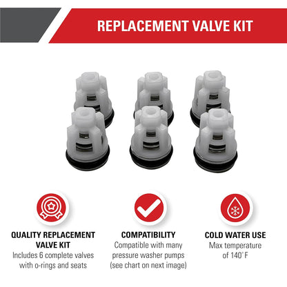 Simpson Cleaning 7104223 Kit de válvulas de repuesto para bombas de lavado a presión, color blanco