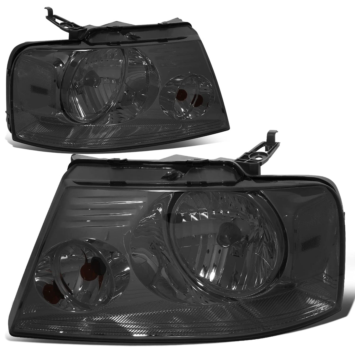 DNA Motoring HL-OH-F1504-SM-CL1 Faros Halógenos Lente Ahumada Repuesto F-150 04-08, Mark LT 06-08
