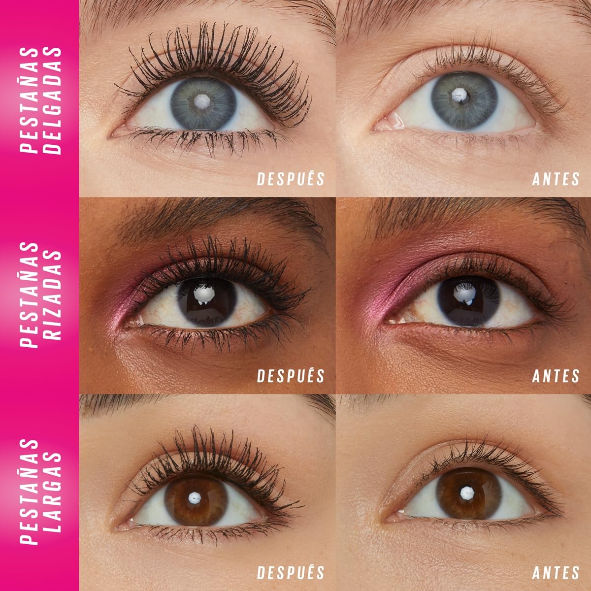 Maybelline New York Lash Sensational Firework, Máscara de Pestañas Lavable con Provitamina B5, Libre de Grumos, Efecto Chispeante 360°, Tono Negro, 8.75 ml