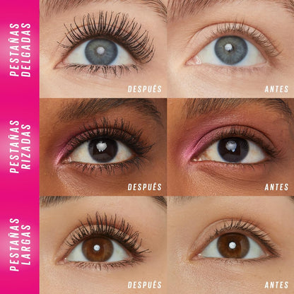 Maybelline New York Lash Sensational Firework, Máscara de Pestañas Lavable con Provitamina B5, Libre de Grumos, Efecto Chispeante 360°, Tono Negro, 8.75 ml