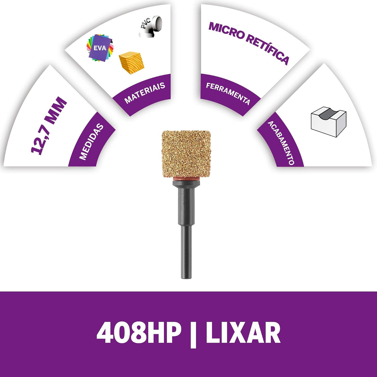 Dremel Max Life - Tambor de lijado de carburo de 60 Git, accesorio de herramienta giratoria, 408 HP
