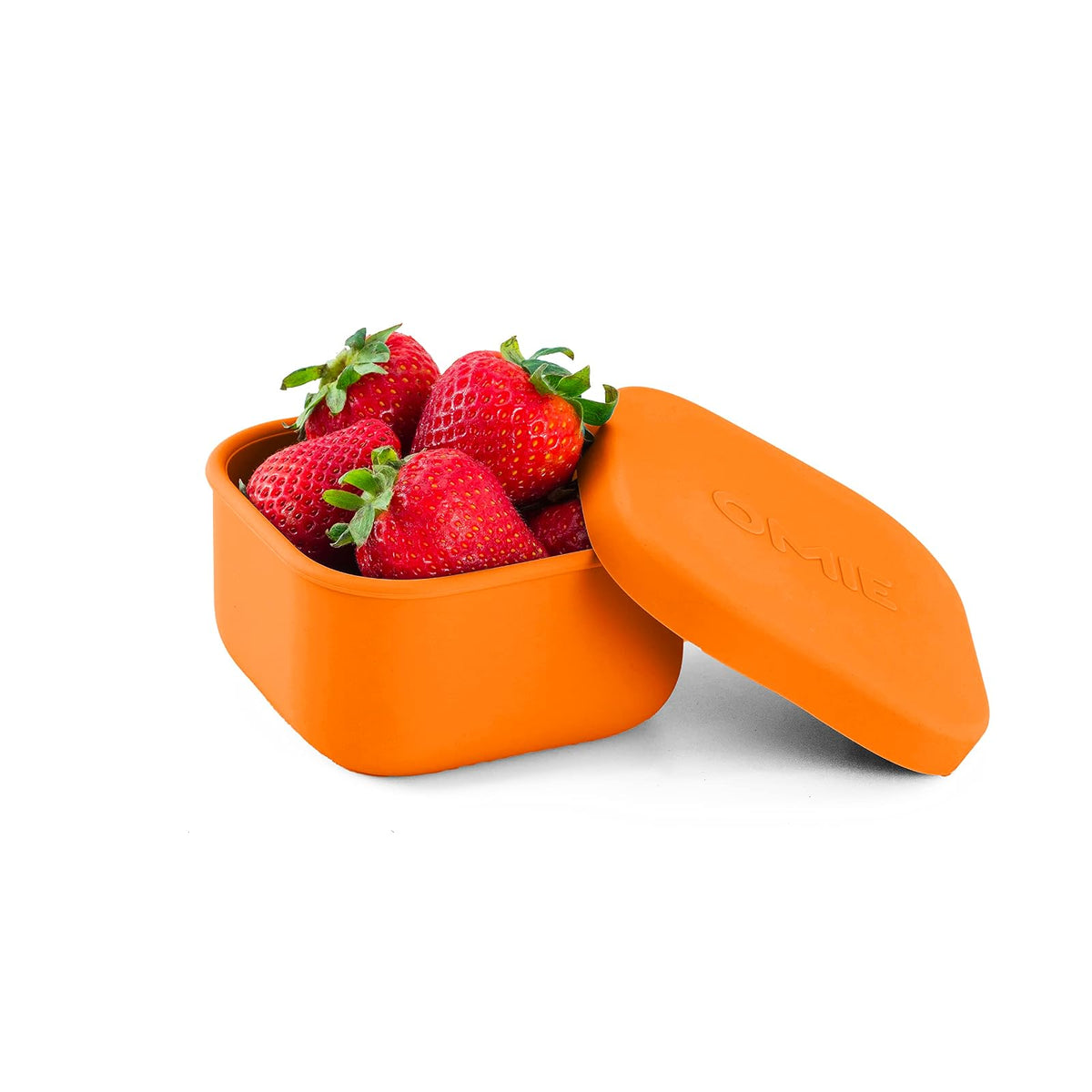 Omielife - Recipientes de silicona a prueba de fugas para aperitivos para llevar, recipientes de almacenamiento de alimentos con tapa, almuerzo escolar Bento contenedor, 9.4 onzas, Orange