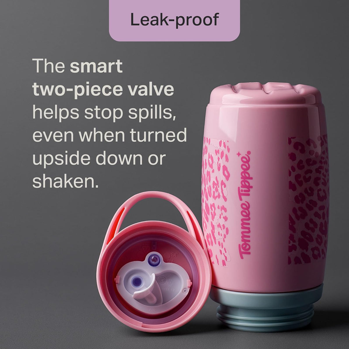 Tommee Tippee Vasos Entrenadores para Niños, 1–3 Años, Aislantes, 9 oz | Paquete de 2, Boquilla de Silicona, Válvula Antiderrames y Asas, Rosa y Morado