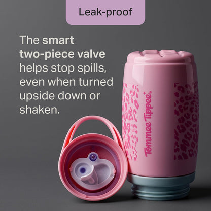 Tommee Tippee Vasos Entrenadores para Niños, 1–3 Años, Aislantes, 9 oz | Paquete de 2, Boquilla de Silicona, Válvula Antiderrames y Asas, Rosa y Morado