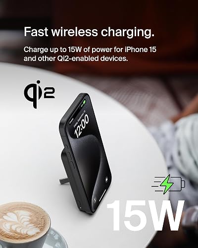 Belkin - Batería magnética con Qi2 de 15W y 5,000 mAh, Negro