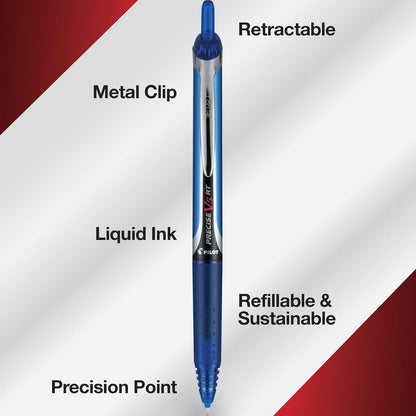 Pilot Precise V5 RT 26055 Bolígrafos retráctiles, punta extra fina de 0.5 mm, paquete de 4