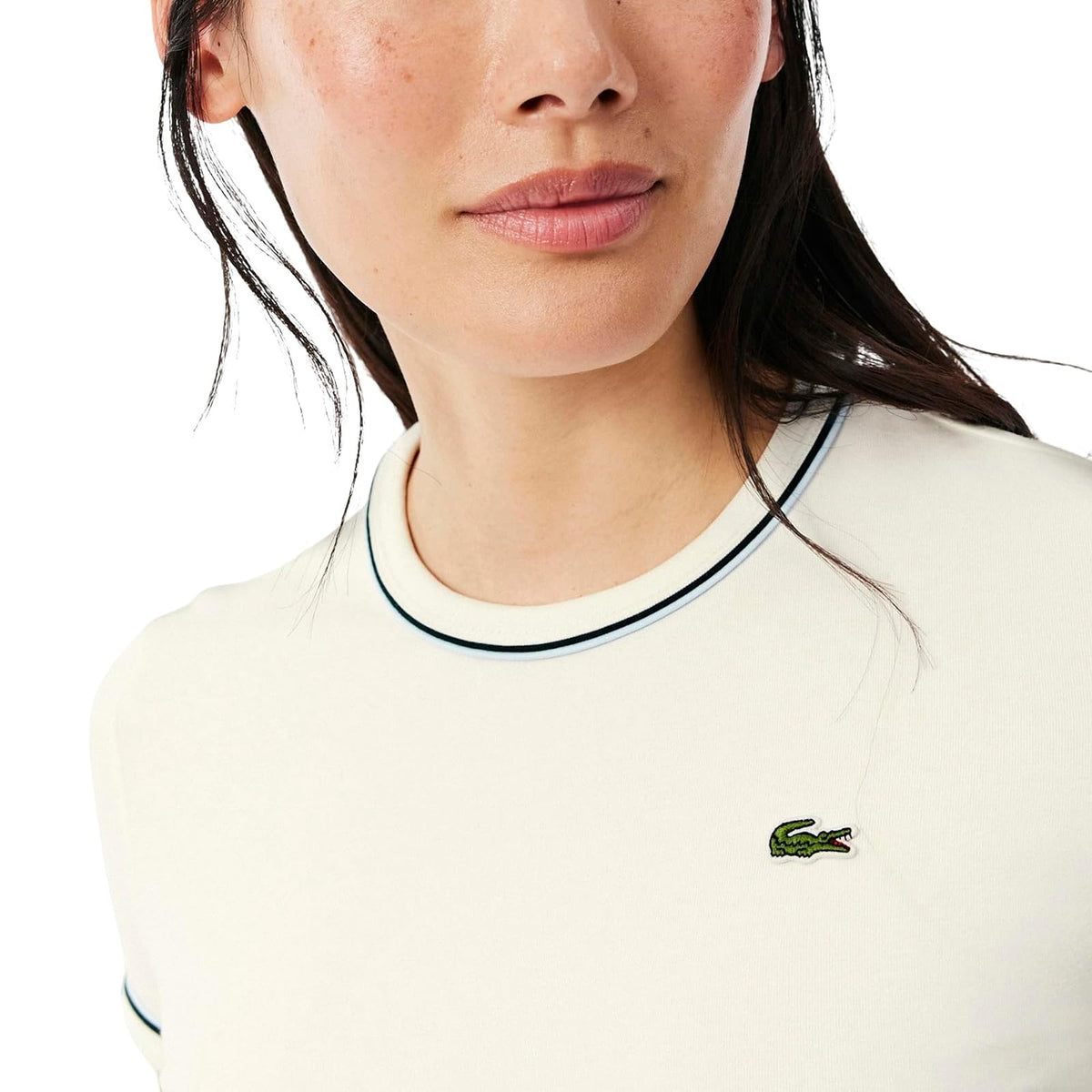 Lacoste Playera Ribete para Mujer
