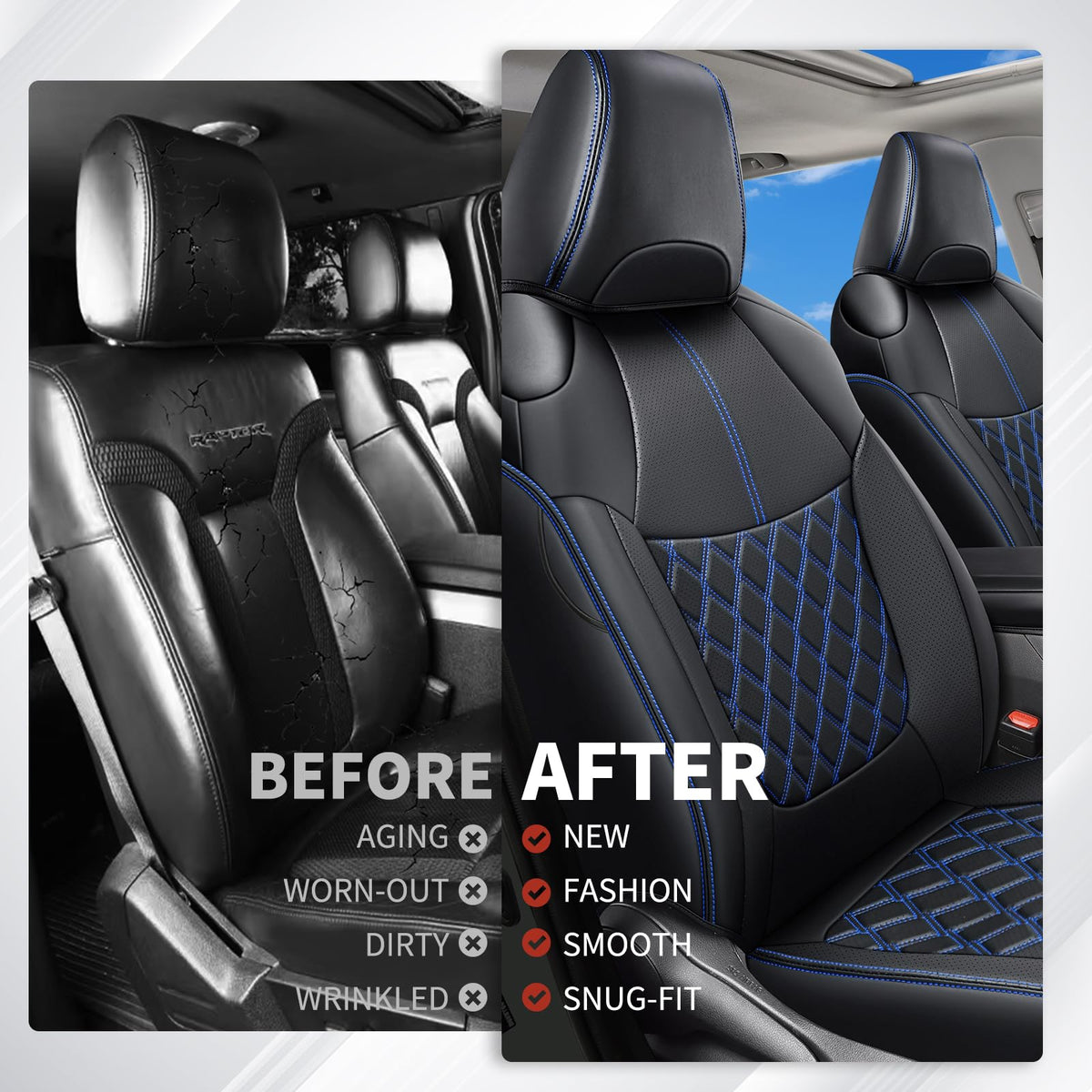 Cubreasientos de Huidasource para Auto, Juego Completo, Protector de Asiento de Cuero para Toyota RAV4, Compatible con Toyota Rav4 2019-2024 XLE LE XLE Premium Limited (No para Hybrid/Adventure/TRD
