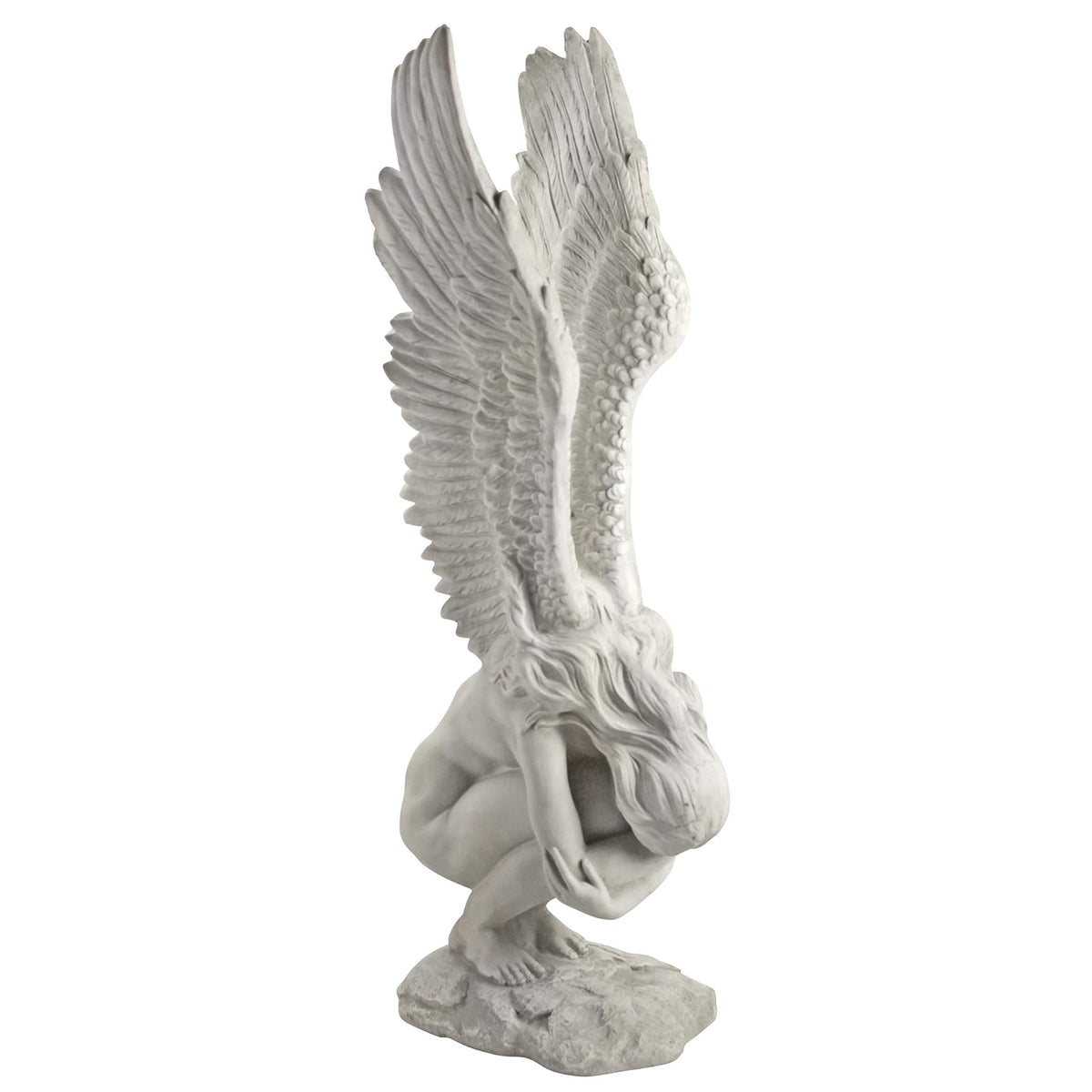 Design Toscano Estatua de ángel de Recuerdo y redención, Grande, 30 Pulgadas, poliresina, Piedra Antigua