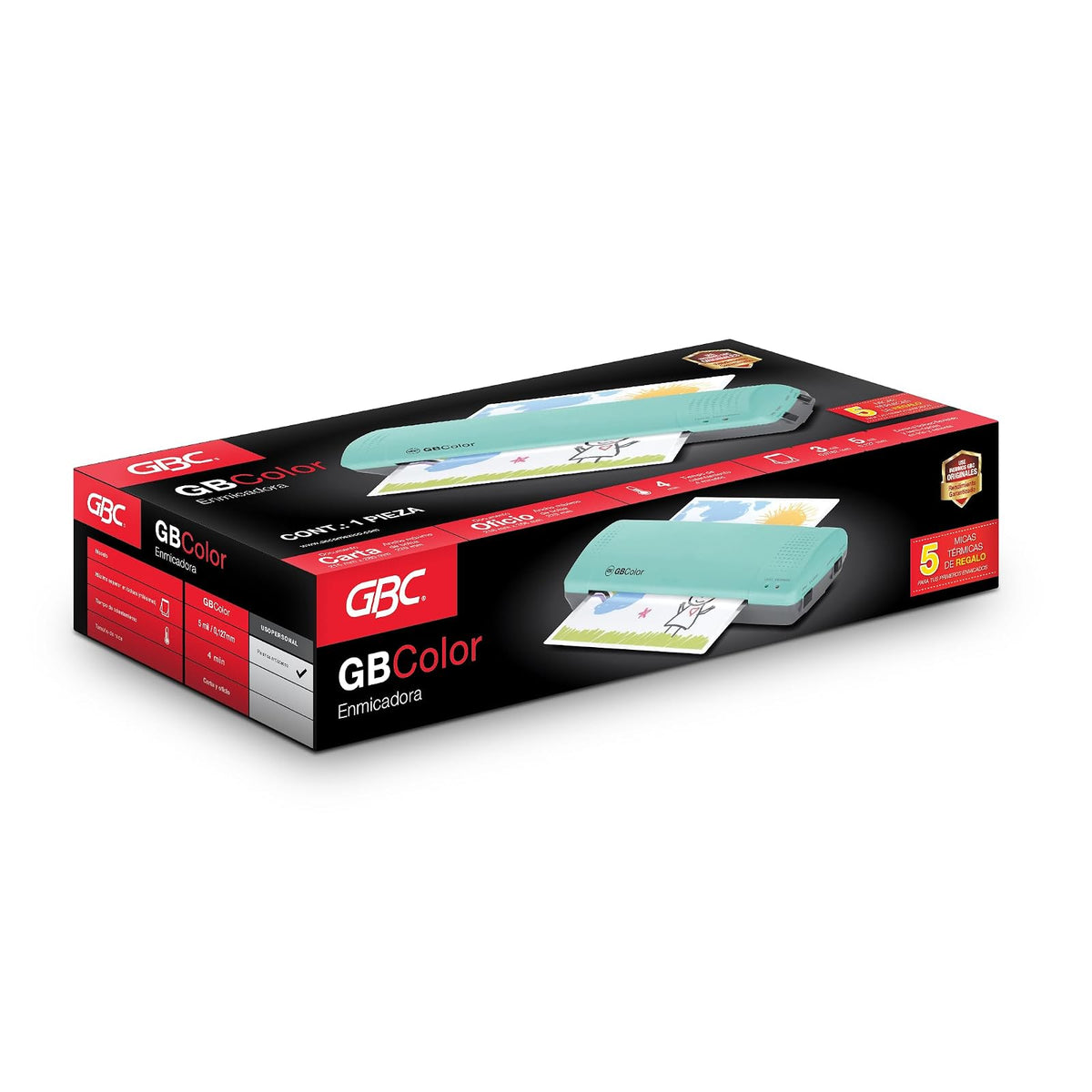 GBC Enmicadora térmica 9" (22cm), Tamaño Carta, GBCOLOR Aqua para micas de 3 y 5 milésimas. P7166