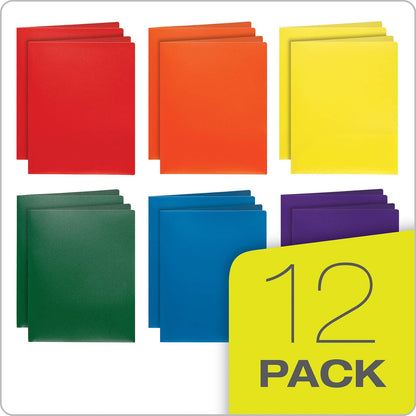 Oxford - Carpetas de 2 bolsillos, portafolios de plástico resistente, carpeta para escuela y oficina, organizador de papel de 2 bolsillos, tamaño carta, asistente Colores, 2 cada uno (azul, verde,