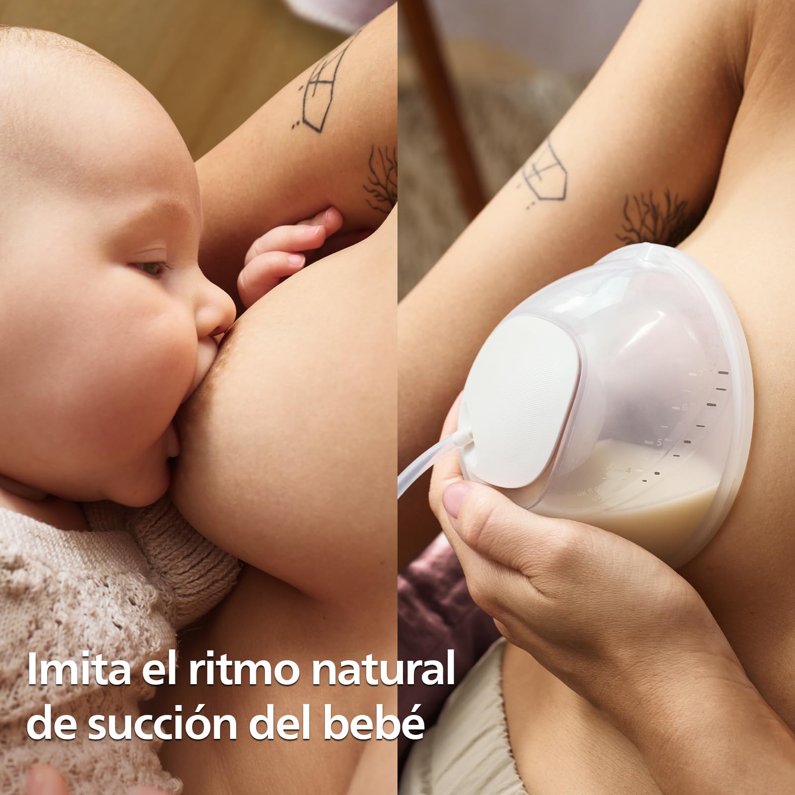 Philips Avent Extractor de leche eléctrico manos libres doble, motor de calidad hospitalaria, imita el ritmo de succión del bebé, hasta 85 succiones por minuto, SCF532/11