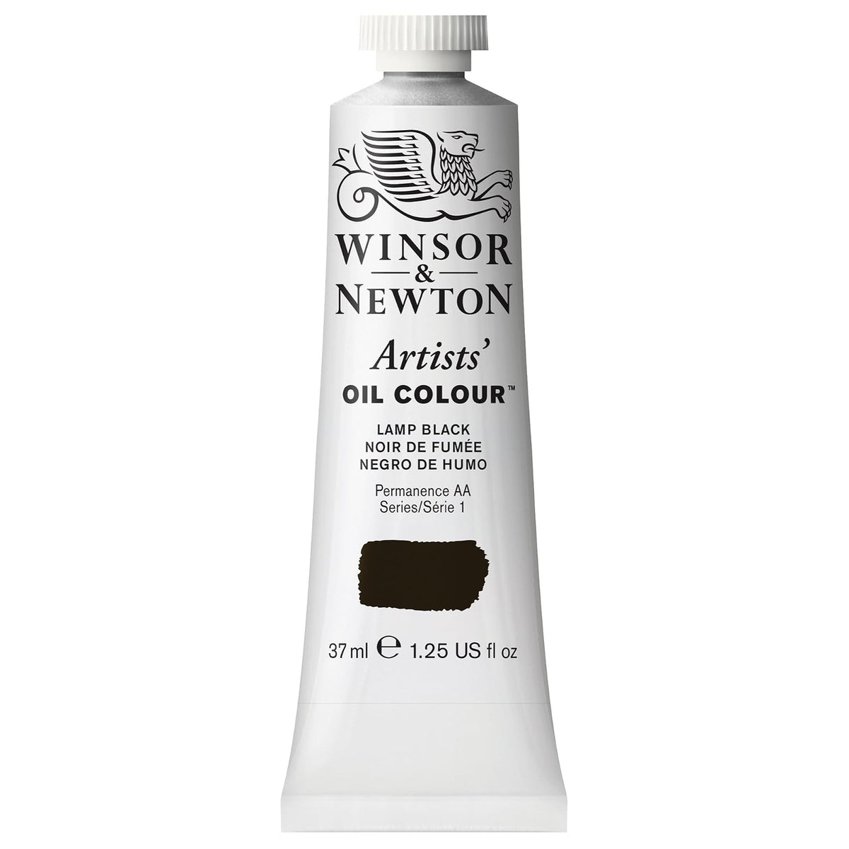 Winsor & Newton Artists' Oil Colour Pintura al Óleo Profesional, 37 ml - 37-ml Tube - Negro (Lamp Black)