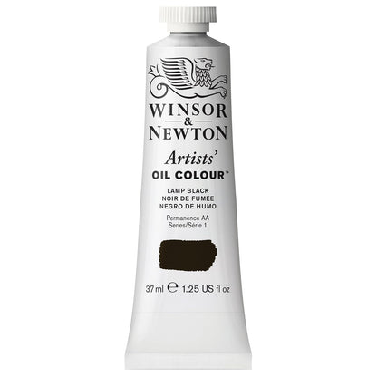 Winsor & Newton Artists' Oil Colour Pintura al Óleo Profesional, 37 ml - 37-ml Tube - Negro (Lamp Black)