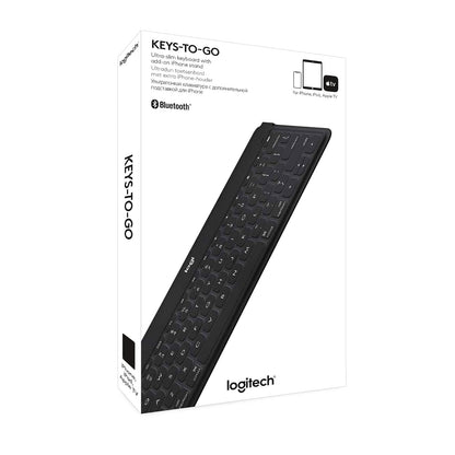 Logitech Teclado Keys-To-Go Fino y Delgado con Bluetooth para iPhone, iPad; Apple TV y Todos los Dispositivos iOS - Negro