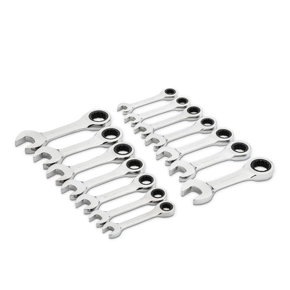 GEARWRENCH Juego de llaves combinadas de carraca SAE/métricas de 14 unidades, 12 puntos, 85206