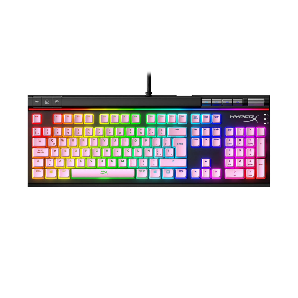 HyperX Pudding Keycaps Teclas ABS de Color Rosa Set Completo - LA