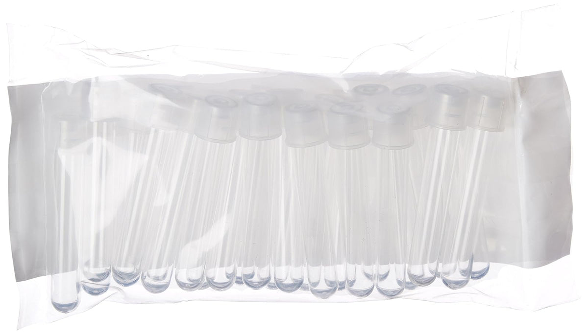 Globe Scientific 110428 Polystyrene Test Tube with Separate Dual Position Snap Cap, Sterile, 5mL Capacity, 12mm Dia, 75mm Height (Case of 500)