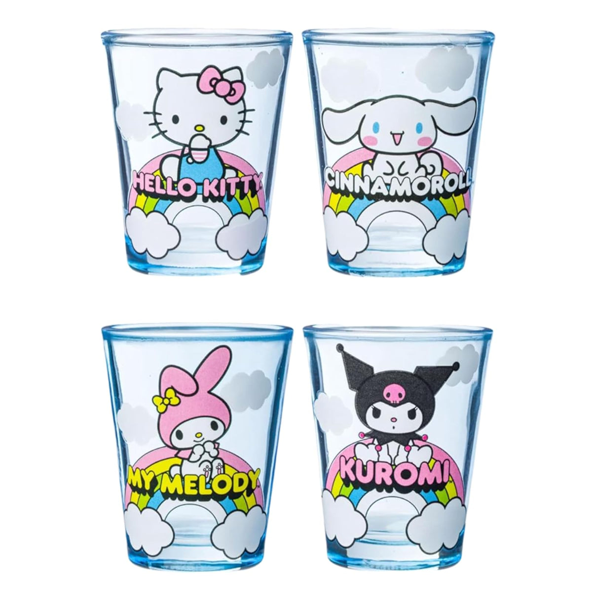 Silver Buffalo TMNT Juego de 4 Mini Vasos de Vidrio 1.5 oz - Multicolor