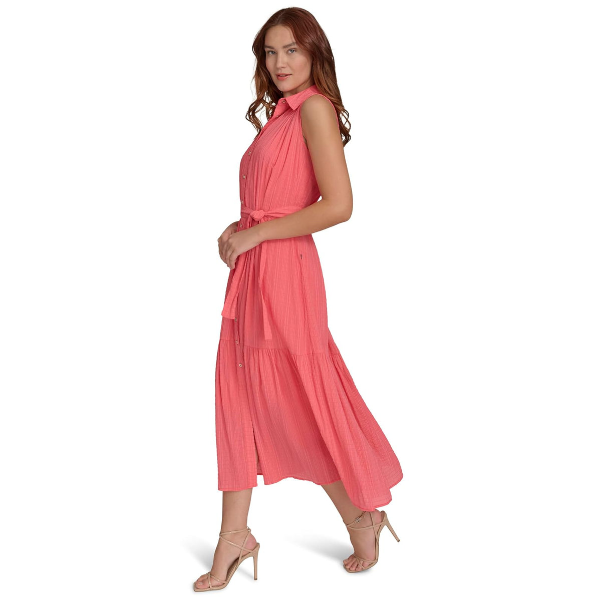 Tommy Hilfiger - Vestido Camisero Midi sin Mangas para Mujer
