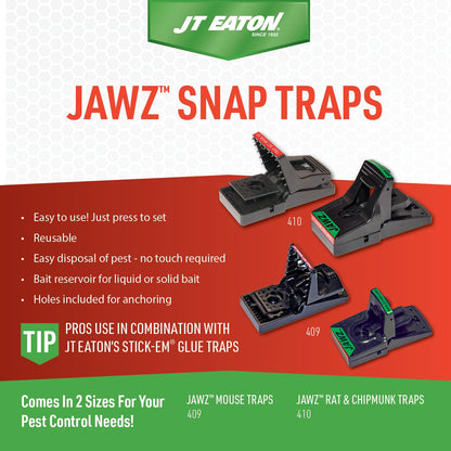 JT Eaton 410BULK Jawz - Trampa para ratas (plástico, 12 unidades)