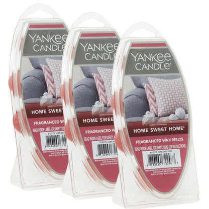 YANKEE CANDLE Cera Perfumada para Calentador, Paquete de 18 - Home Sweet Home (paquete de 3)
