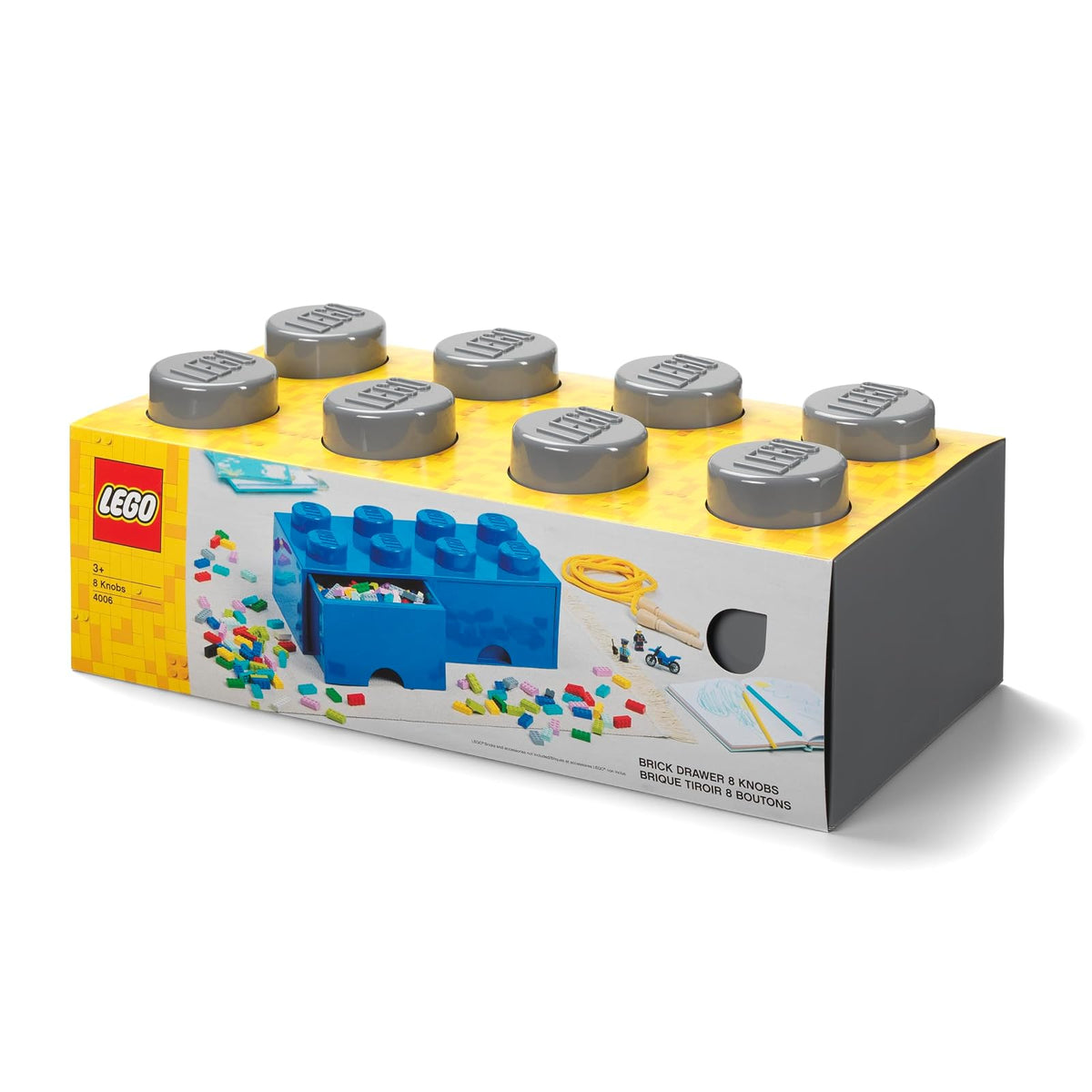 Room Copenhagen, Lego Cajón de Ladrillos – Almacenamiento y decoración apilables – Ladrillo 8, Gris Oscuro