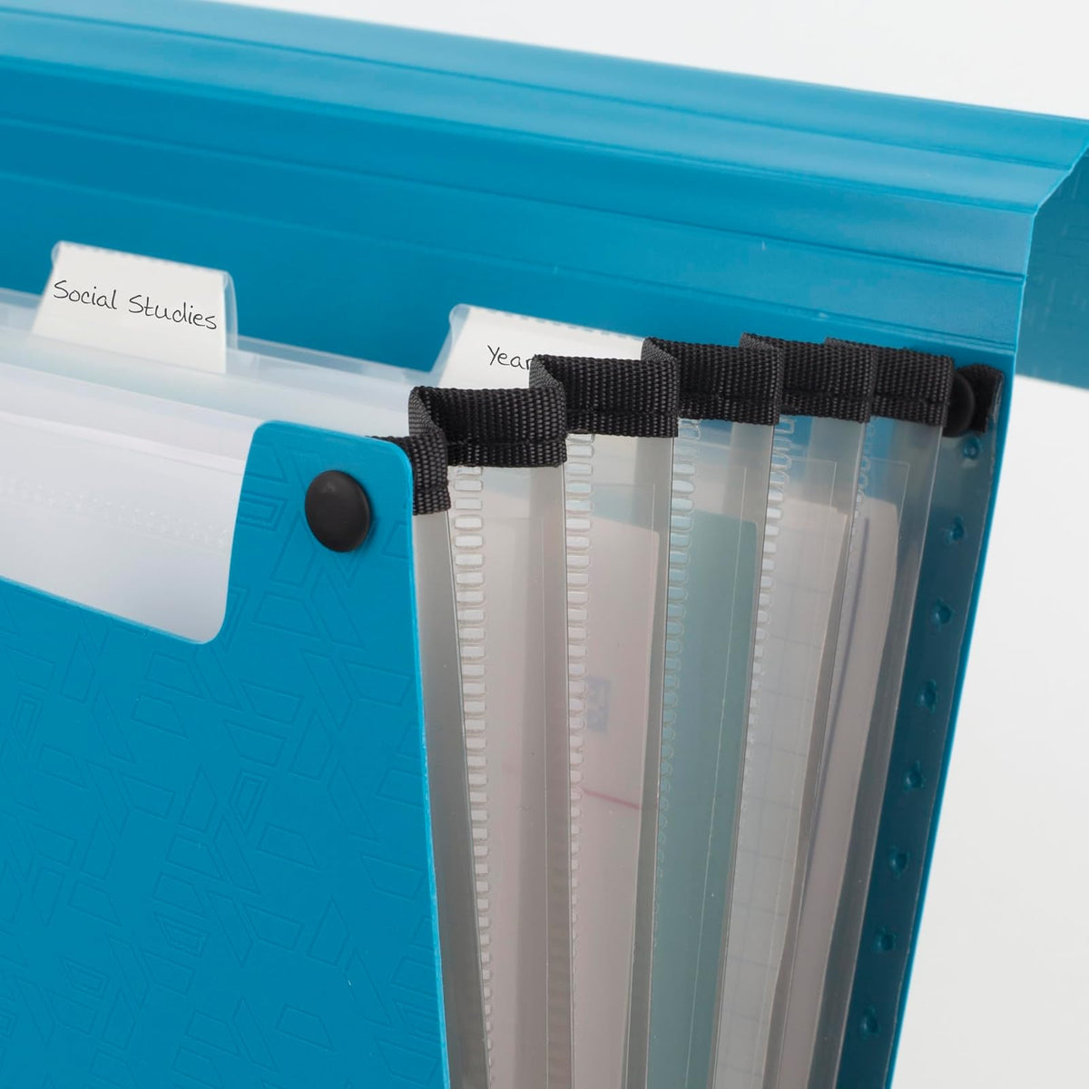 Five Star Organizador de archivos expansivo, organizador de archivos de acordeón de 6 bolsillos, cierre elástico, capacidad para papel de 8-1/2 x 11 pulgadas, azul Tidewater (350100C-ECM)