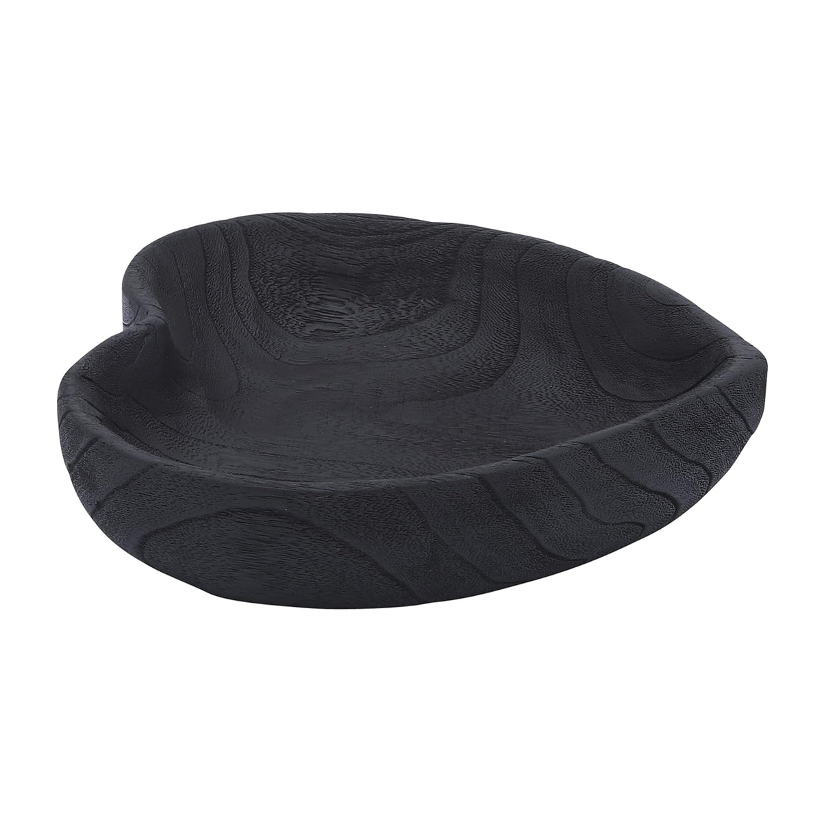 Sagebrook Home Decoración Irregular de Paulownia con Corazones de Madera para decoración de Interiores, 3 Pulgadas de Alto, Color Negro, 2 Juegos