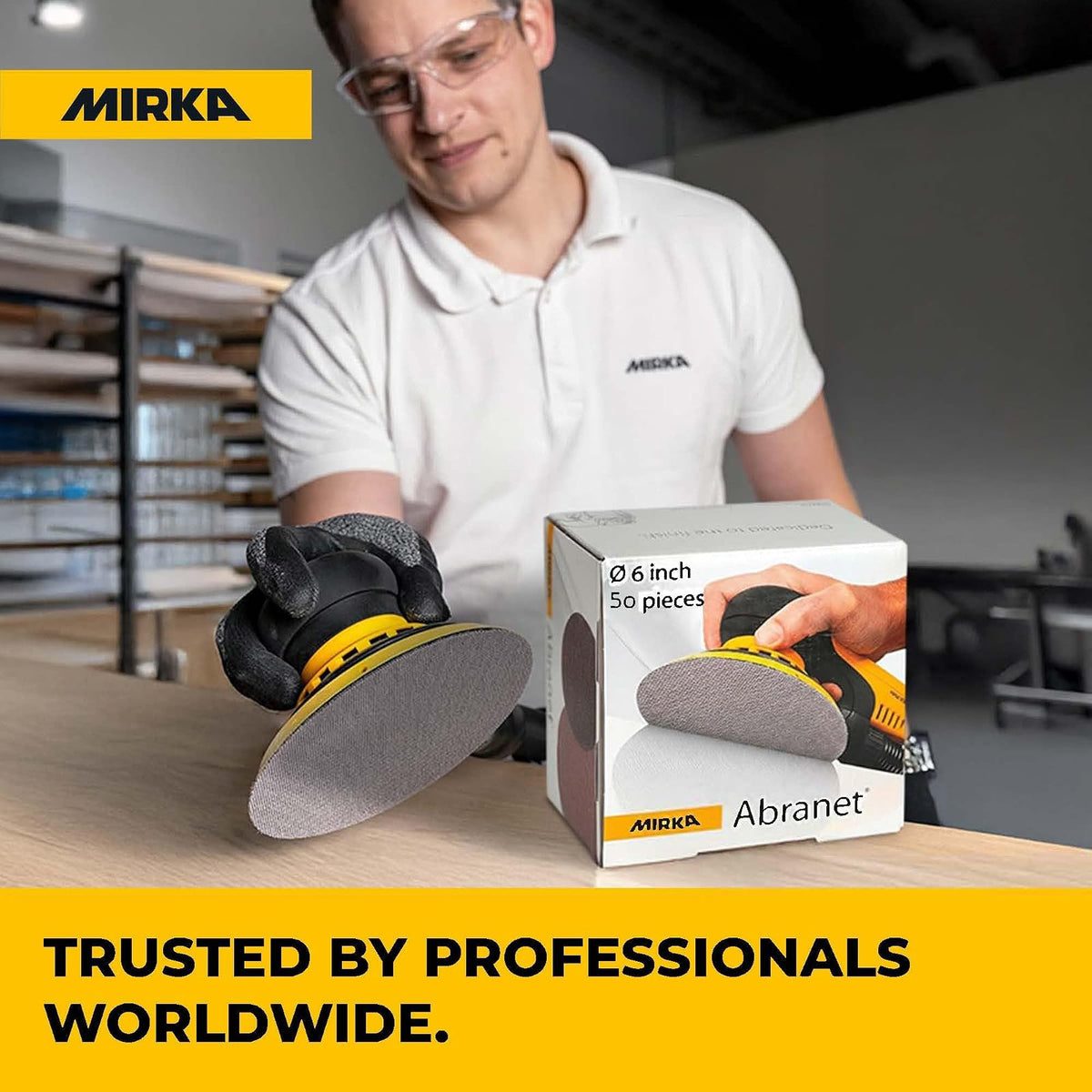Mirka 9A-241-100 Discos de lijado de malla abrasiva de grano 100 de 6 pulgadas, caja de 50 discos