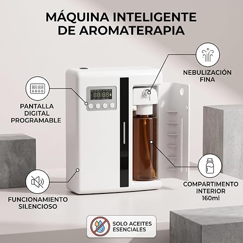Máquina de Aromaterapia Inteligente | Aromatizantes Silencioso con Nebulización para Hogar, Hotel y SPA