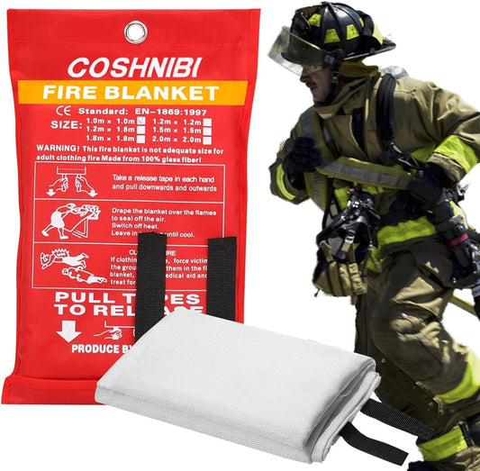 COSHNIBI - Manta de Emergencia contra Incendios para el hogar y la Cocina, Manta de Alta Resistencia al Calor (1 Unidad)