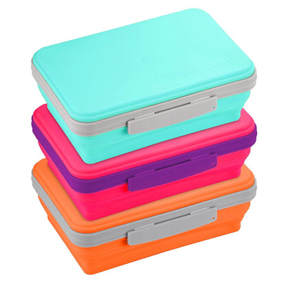 It's Academic Flexi - Caja de almacenamiento con tapa, diseño plegable para manualidades y suministros escolares, paquete de 3 - Surtido, paquete de 3