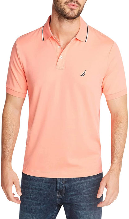 Nautica Polo de Manga Corta de Ajuste clásico de algodón Suave y Liso. Camisa de Polo para para Hombre