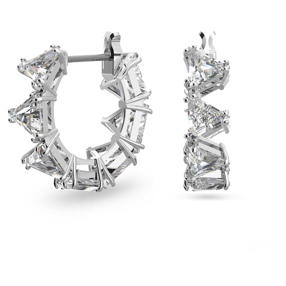 Swarovski Ortyx - Colección de aretes de vidrio, con un solo oído, par de arete, acabado en tono rodio y oro rosa