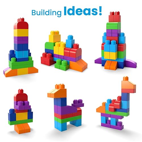 Mega Bloks Bolsa de Bloques Clásica 60 Piezas 1+ Años | Coloridas y fáciles de apilar, ideales para manos pequeñas; motricidad fina