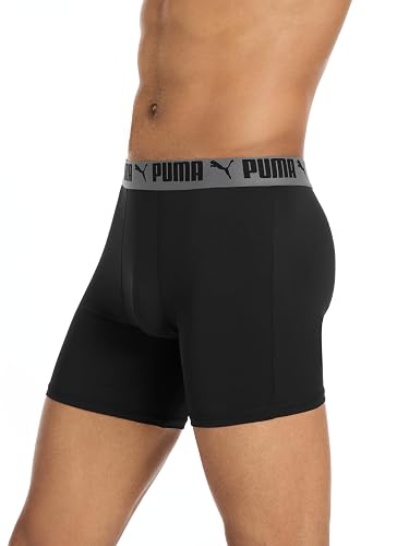 Puma Paquete de 4 Calzoncillos elásticos Activos Ropa Interior de Hombres para Hombre