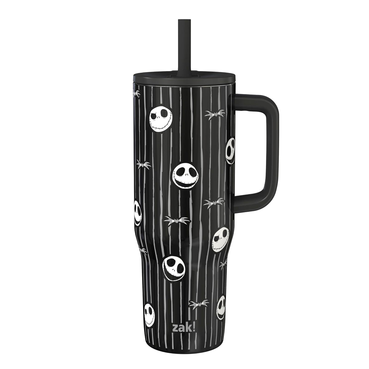 Zak Designs Vaso de Viaje Aislado con Popote, Acero Inoxidable, 30 oz - La pesadilla antes de Navidad