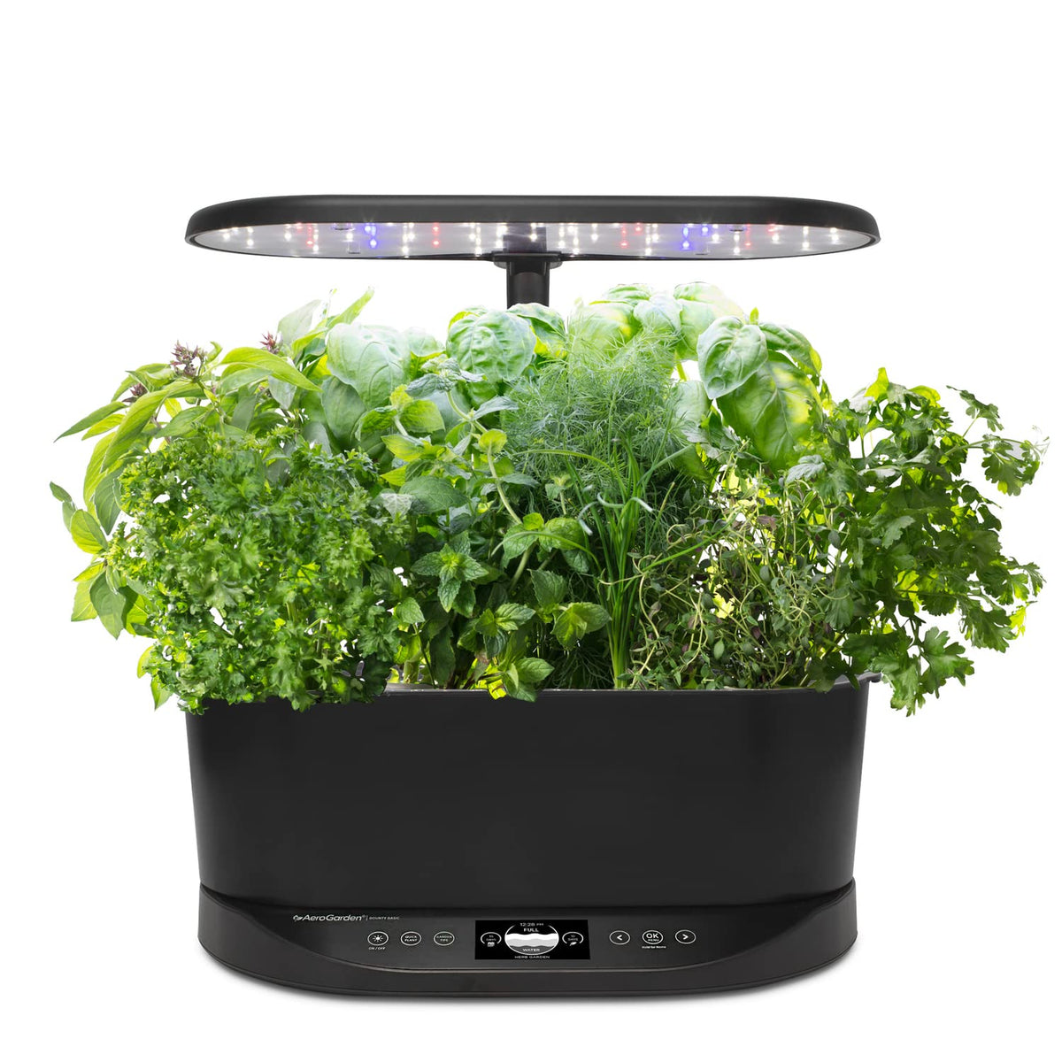 AeroGarden Bounty Basic - Jardín interior con luz LED de crecimiento, color negro