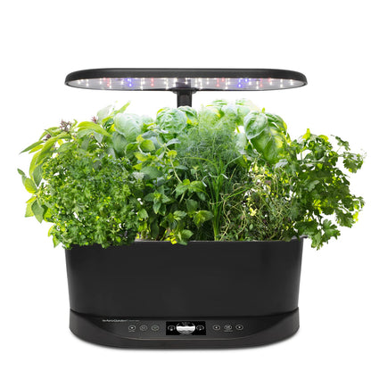 AeroGarden Bounty Basic - Jardín interior con luz LED de crecimiento, color negro