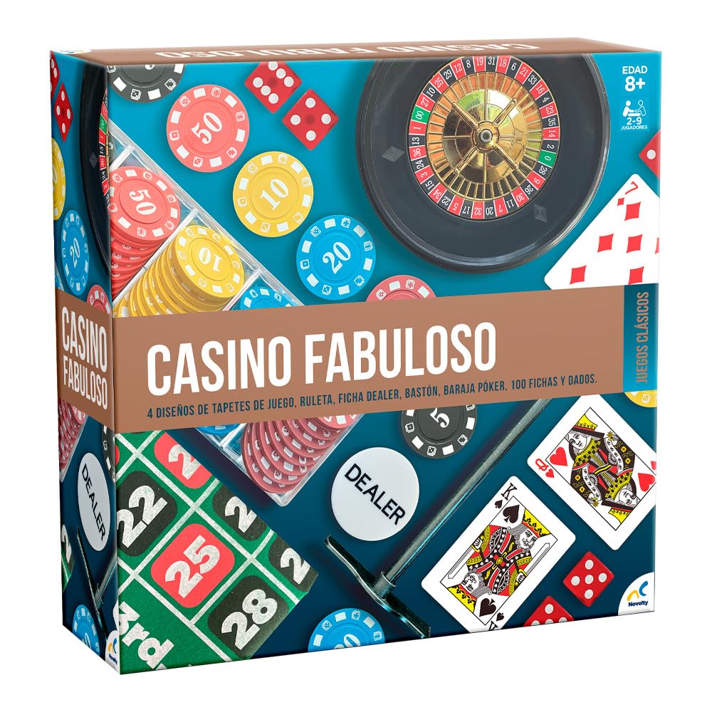 Novelty Juego de Mesa Rummy con Fichas Jumbo - Negro - Casino Fabuloso