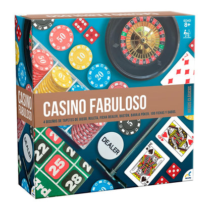 Novelty Juego de Mesa Rummy con Fichas Jumbo - Negro - Casino Fabuloso