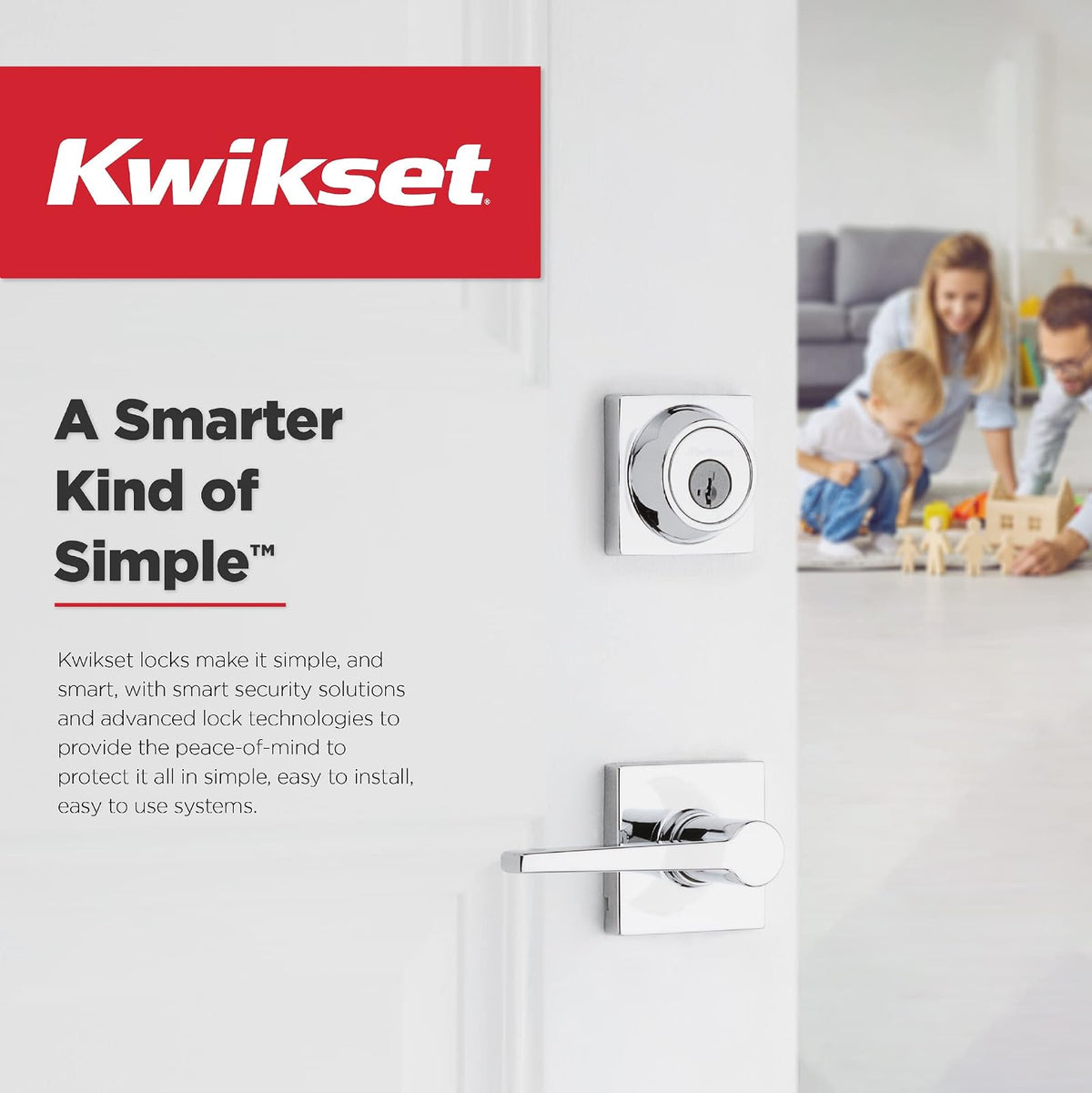 Kwikset Midtown - Cerradura de cerrojo para puerta de entrada frontal con llave, color negro mate, con seguridad SmartKey Rekey resistente a la selección, tornillo muerto de un solo cilindro, con