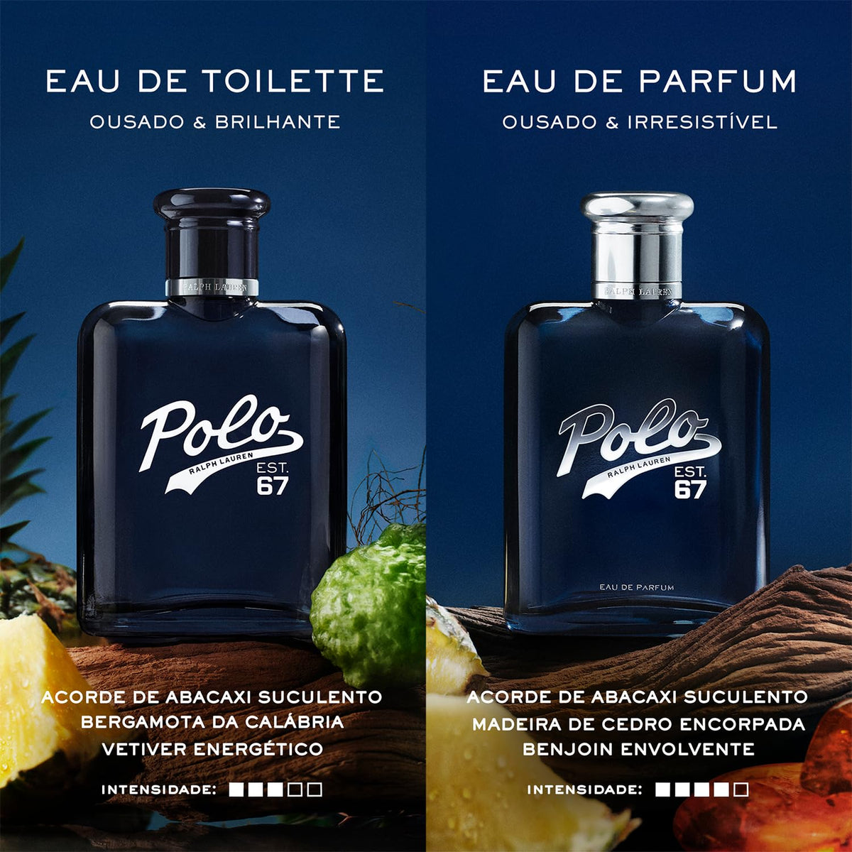Ralph Lauren Polo 67 Eau de Parfum - Perfume Intenso para Hombre | Sofisticado - con Notas de Piña, Madera de Cedro y Benjuí Cálido - Aroma Frutal y Amaderado